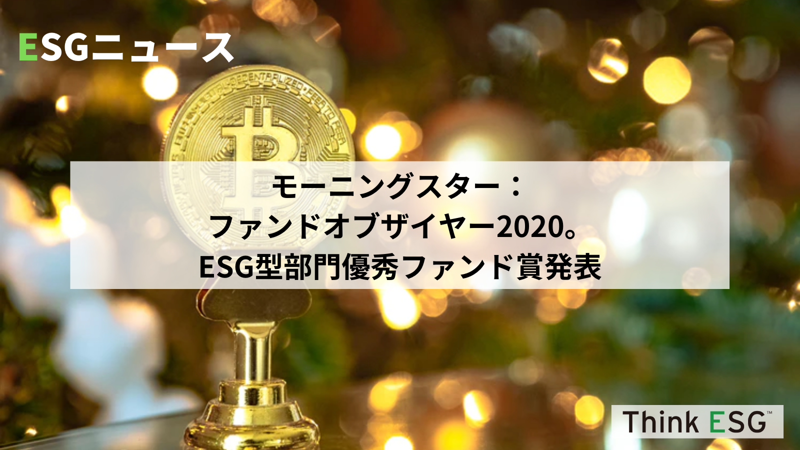 モーニングスター：ファンドオブザイヤー2020。ESG型部門優秀ファンド発表 | ThinkESG